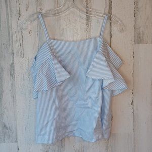 Romeo & Juliet Couture Blue And White Striped Top Size Small NWT